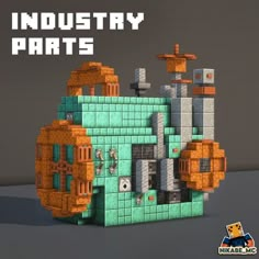 an image of a building made out of lego blocks with the words industry parts on it