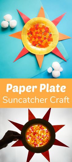 paper plate suncatcher craft for kids to make