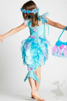 One Piece Mermaid, Mermaid Costume Kids, Diy Fantasia, Girls Mermaid Costume, Fish Costume, Leaf Skirt, Diy Costumes Women, Kids Costumes Girls, Kids Tutu