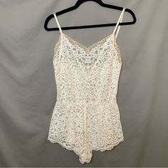 New With Tags Vs Sheer White Lace Romper. Size Small. White Lace With Off White Lace At The Top Of The Bust. Adjustable Straps. Stretchy Lace With A Elastic Waist Bust: 19” From Pit To Pit Waist: 13” Across (Stretches To 19” Across) Inseam: 2” 17 Lined Summer Sleepwear, Victoria's Secret Lace Sleeveless Camisole, Victoria Secret Slip Dress, Garter Skirt, White Lace Romper, Victoria Secret Lingerie, Satin Pyjama Set, Satin Pajamas, Lace Romper