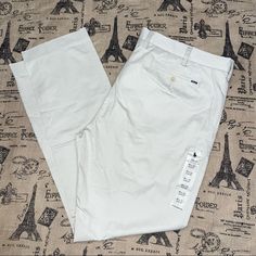 Polo Ralph Lauren Nwt! Stretch Slim Fit Cream Chino Pant Size 40 Measures Approximately: Inseam 32 Inch #86 White Fitted Chinos With Straight Hem, Fitted White Chinos With Straight Hem, White Chinos For Workwear, White Fitted Straight Leg Work Pants, Classic White Straight Leg Work Pants, Casual White Fitted Work Pants, White Cotton Pants For Business Casual, Fitted White Casual Work Pants, Classic White Wide Leg Chinos