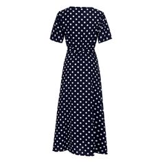 US$ 26.97 - Fashion Women Dress O-neck Short Sleeve Beach Polka Dot Bandage Long Maxi Dress - www.streetally.com Polka Dot Short Sleeve Dress For Vacation, Polka Dot Short Sleeve Beach Dress, Polka Dot Summer Beach Dress, Polka Dot Summer Dress With Short Sleeves, Polka Dot V-neck Maxi Dress For Summer, Summer Midi Length Polka Dot Dress, Summer V-neck Polka Dot Midi Dress, Summer Midi Dress In Polka Dot, Short Sleeve Polka Dot Maxi Dress For Beach