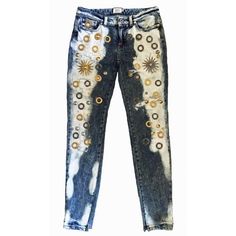 Bleached Jeans, Fausto Puglisi, Embellished Jeans, Jeans Online, Street Chic, Brunei, World Of Fashion, Birmingham, Diy Ideas