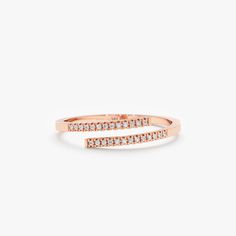 rose gold natural white diamond open ring Fine Jewelry Rose Gold Midi Ring With Open Band, Rose Gold Midi Rings With Open Band Style, Elegant Spiral Stackable Rings, Elegant Adjustable Spiral Midi Rings, Rose Gold Diamond Toe Ring, Elegant Spiral Rose Gold Ring, Dainty Gold Band, Spiral Ring, Kehlani