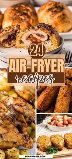 air - fryer recipes with the title overlay that reads, 24 air - fryer recipes