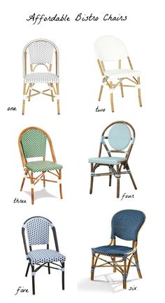 the different types of chairs that are available for rent in this listing is shown below