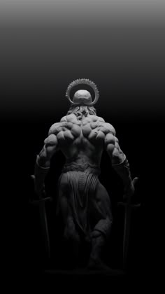 an image of a statue that is in the dark