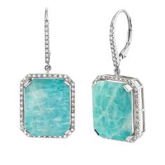 BOHO COLLECTION: The SHAY Amazonite Portrait Earrings. Details: 18K Gold: 9.06gr White Diamonds: .48cts Amazonite: 26.8cts Length: 30mm Pendant Size: 15 x 17mm Product number: SE46 Please CONTACT us to further customize the size or gemstone or LIVE CHAT with one of our team now. All of our stones are natural and untreated which may result in slight variances in color, shape, and size resulting in beautiful one of a kind gems. All products are made to order within 2 - 3 weeks. We ship internation Portrait Earrings, Shay Jewelry, Elegant Ring, Rose Gold Earrings, Live Chat, Precious Gemstones, White Diamonds, White Topaz, Boho Earrings