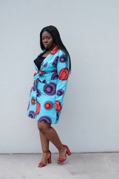 Ankara dress blazer women African ankara dress ankara print long sleeve African fashion, African clo Blue Long Sleeve Ankara Dress, Fitted Long Sleeve Belted Blazer Dress, Long Sleeve Ankara Fabric Spring Dress, Spring Ankara Long Sleeve Dress, Spring Long Sleeve Ankara Dress, Blazer With Belt, Dress Ankara, Dress Blazer, Blazer Women