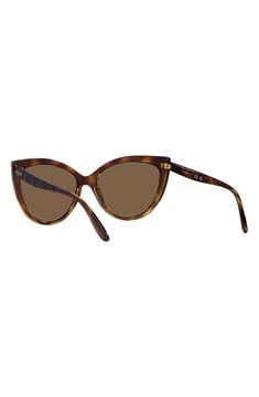 Textured cat-eye frames add a cool vibe to these Italian-made sunglasses fitted with full-coverage, UV-protective lenses. 57mm lens width; 16mm bridge width; 140mm temple length 100% UV protection Prescription-compatible Propionate Made in Italy Brown Cat Eye Sunglasses With Uv Protection, Brown Cat-eye Sunglasses With Uv Protection, Classic Cat Eye Sunglasses For Beach, Brown Cat Eye Sunglasses For The Beach, Brown Cat Eye Sunglasses For Beach, Classic Cat Eye Sunglasses With Polarized Lenses, Classic Polarized Cat Eye Sunglasses, Eye Frames, Cat Eye Frames