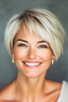 Discover 30 chic short hairstyles that suit every hair type and texture. Perfect for your next salon visit! Pixie Bobs For Thick Hair, Shorter Haircuts For Thick Hair, Tousled Short Hair, Pixie Bob Haircut For Thick Hair, Short Bobs For Thick Hair, Pixie Haircut Thick Hair, Style Short Hair With Layers, Wispy Short Hair, Pixie Thick Hair