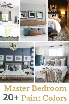 Struggling with what color to paint your master bedroom? Color is such an important aspect of interior design and it shouldn't be overlooked! Check out these 20 master bedroom paint color ideas for inspiration. Mast Bedroom Paint Colors, Paint For Master Room, Master Bedrooms Decor Colors 2023, Romantic Bedroom Paint Colors Ideas, Master Bed Paint Ideas, Farmhouse Bedroom Ideas Master Suite Paint Colors, Modern Bedroom Color Schemes Relaxing, Bedroom Bed Design Modern Wood, Bedroom Ideas Master Color Schemes Accent Wall