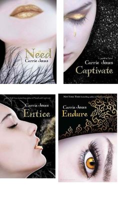 four books with different covers on them, including one woman's face and the other two