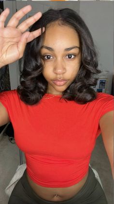 hair inspo Flat Iron Hair Black Women, Curling Iron Curls Black Women, Curled Hair Flat Iron, Perm Before And After Black Women, Sew In With Short Leave Out, Blowout Silk Press, Hairstyles Flat Iron Curls, Short Straight Hair Styles Black Women, Short Hair Curled Black Women