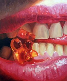 a painting of a mouth with gums on it