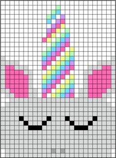 a cross stitch pattern with a unicorn's head