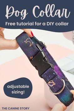 Make your own dog collar Diy Collars Dog, Make Your Own Dog Collar, How To Make A Dog Collar Diy, Sew Dog Collar Diy Tutorial, How To Sew Dog Collars, Dogs Accessories Diy, Dog Accessories Sewing Patterns, Handmade Dog Collars Diy, Making Dog Collars