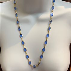 Genuine Austrian Crystal Gold And Blue 24” Gold And Blue, Austrian Crystal, Blue Gold, Womens Jewelry Necklace, Color Blue, Jewelry Necklaces, Necklaces, Women Jewelry, Crystals