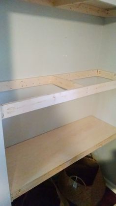 the shelves are built into the wall and ready to be put in their new place