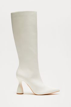 Available In White. Knee High Heeled Boots Metallic Pointed Toe High Heel Novelty Heel Imported | This Is My Moment Metallic Boots in White size 11 by Fashion Nova Synthetic Knee-high Boots With Reinforced Heel And Pointed Toe, Spring High Heel Synthetic Knee-high Boots, Spring Synthetic High Heel Knee-high Boots, Spring Synthetic Knee-high High Heel Boots, Tall Pointed Toe Synthetic Heeled Boots, Tall Synthetic Heeled Boots With Pointed Toe, Pointed Toe Synthetic Knee-high Boots For Spring, Synthetic Knee-high Boots With Pointed Toe For Spring, Spring Synthetic Knee-high Boots With Pointed Toe