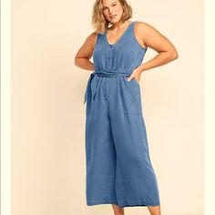 Old Navy Women’s L New With Tags Denim Color Sleeveless Romper V-Neck V-Back Wide-Legged Belt Could Be Cute As An Oversized Outfit Sleeveless Washed Blue Denim Jumpsuit For Summer, Denim Blue V-neck Jumpsuits And Rompers For Summer, Denim Blue V-neck Jumpsuit For Summer, Summer Denim Blue V-neck Jumpsuit, Cotton Denim V-neck Jumpsuit, Summer Denim V-neck Jumpsuit With Pockets, Blue Denim V-neck Jumpsuit, Summer V-neck Denim Jumpsuit With Pockets, Blue V-neck Denim Jumpsuit