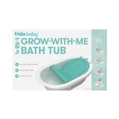 the baby bathtub is shown with instructions on how to use it