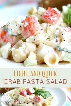 this light and quick crab pasta salad is the perfect side dish