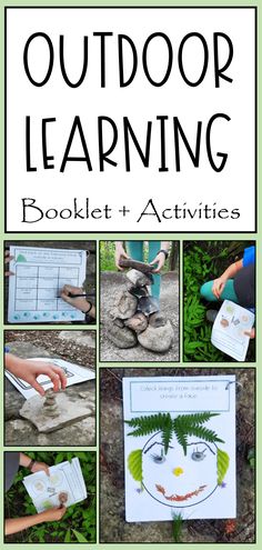 an outdoor learning booklet with pictures and text