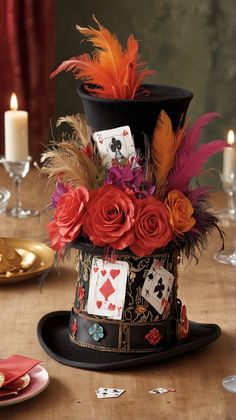 Transform your event into a magical Wonderland with these easy and whimsical DIY decorations! From teacup centerpieces to playing card garlands, discover creative ideas that will enchant your guests. Perfect for birthday parties, tea parties, and themed events. Mad Hatter Halloween Decorations, Alice In Wonderland Party Table Decor, Alice In Wonderland Corporate Event, Mad Hatter Tea Party Decor, Mad Hatter Centerpiece Ideas, Mad Hatter Quinceanera, Mad Hatter Decor, Alice In Wonderland Wedding Decorations, Alice In Wonderland Props Diy