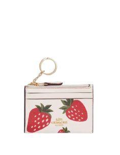 Printed coated canvas and smooth leatherTwo credit card slotsID windowZip-top closure, fabric liningAttached split key ring4 1/4" (L) x 3" (H) x 1/2" (W)Style No. CH541Color: Chalk Multi Coach Wallet Strawberry, Strawberry Coach Wallet, Coach Strawberry Wallet, Strawberry Wallet, Coach Strawberry, Hippy 70s, Wild Strawberry, Xmas List, Wild Strawberries