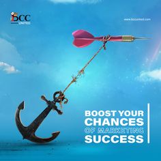 an anchor with a pink bow on it and the words, booster your choices of marketing success