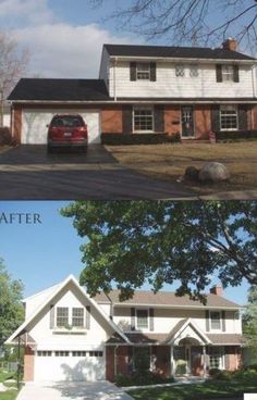 before and after photos of a house