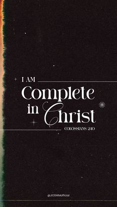 the cover of i am complete in christ