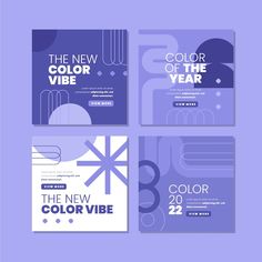 the new year's card design is designed in purple and blue tones, with an abstract