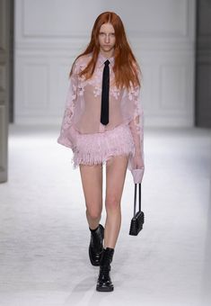 Awkward Girl, Brand Aesthetic, Valentino Black, Sheer Skirt, Japanese Denim, Runway Trends, Summer 24, Fall 2023