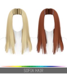 two different colored wigs with long hair