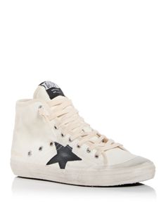 Golden Goose Women's Francy Penstar High Top Sneakers Sporty Sneakers With Star Logo For Streetwear, Sporty Streetwear Sneakers With Star Logo, Casual Sneakers With Star Logo And White Sole, Casual High-top Sneakers With Star Logo, Fake Golden Goose High Tops, Golden Goose Hi Star, Golden Goose Hightops, Golden Goose Pearl Sneakers, Platfrom Golden Goose Sneakers