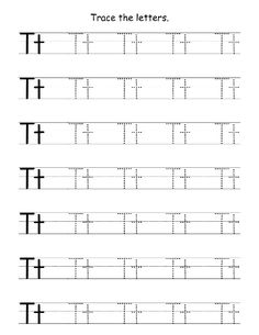 letter tracing Letter T Tracing Worksheet, Trace Alphabet, Alphabet Chart Printable