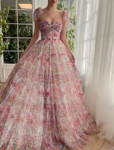 Whispering Petal Gown | Teuta Matoshi Teuta Matoshi, Bride Outfits, Fuchsia Dress, Sassy Outfit, Glamour Dress, Long Frocks, Floral Gown, Prom Dress Inspiration, Mode Chic