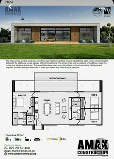 the floor plan for an open concept home with two bedroom and one bathroom, including a living