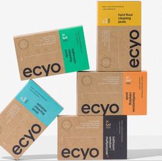 several different boxes stacked on top of each other in the shape of an eco logo