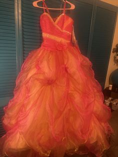 Mori Lee by Madeline Gardner Vizcaya Pink/orange Quinceanera Prom Dress size 4 | eBay Orange Quinceanera, Coral Quinceanera Dresses, Morilee By Madeline Gardner, Beautiful Ball, Madeline Gardner, Dream Dresses, Mori Lee, Quinceanera Dresses, Dream Dress