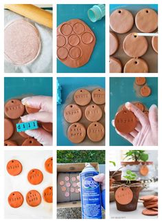 the process for making clay buttons is shown