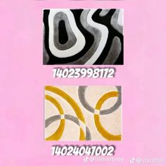 three different types of rugs on a pink background