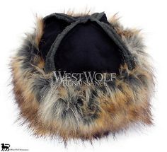 Red & Grey Fox Fur-Trimmed Viking Hat - Faux Fur -- Norse/cap/winter/medieval | eBay Nordic Clothing, Barbarian Costume, Costume Viking, Viking Hat, Viking Men, Suede Top, Grey Fox, Fur Clothing, Suede Tops