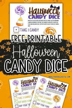 the free printable halloween candy dice game is on sale for $ 3 99 each