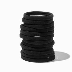 Match your hair ties to your hair color! The pack includes 12 rolled hair ties in a black shade.Pack Size: 12Material: Nylon - Claire's Black Rolled Hair Ties - 12 Pack 13 Birthday Gifts, Rolled Hair, Period Bag, Volleyball Bag, University Bag, Influencer Aesthetic, Hair Items, Cheer Bag, Period Kit