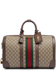 Height: 28.5cm Width: 44cm Depth: 24.5cm. Beige and ebony GG Supreme canvas . Brown leather trim . Gold-toned hardware . Green and red Web . Cotton linen lining. Double G . Detachable key holder, lock, and new personalized Liftboy ID tag. Two internal zip pockets. Handle drop: 12cm . Adjustable canvas strap ,Drop: 50cm . Zip closure . Capacity: 28L. Weight: approximately 2.4kg Red Web, Gucci Ophidia, Crossbody Messenger Bag, Work Bags, Sports Accessories, Green And Red, Swim Accessories, Id Tag, Sport Bag