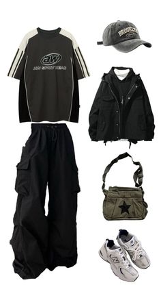 Best Tomboy Outfits, Tomboy Autumn Outfits, Tomboy Streetwear Outfits, Tomboy Clothing Style, Goth Tomboy Outfit, Outfit For Tomboy, Cute Outfits Tomboy, Outfits Aesthetic Black Woman, Edgy Clothing Style