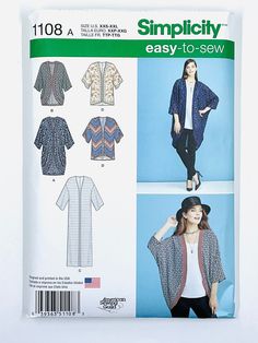 an easy to sew sewing pattern for women's tops and cardigans